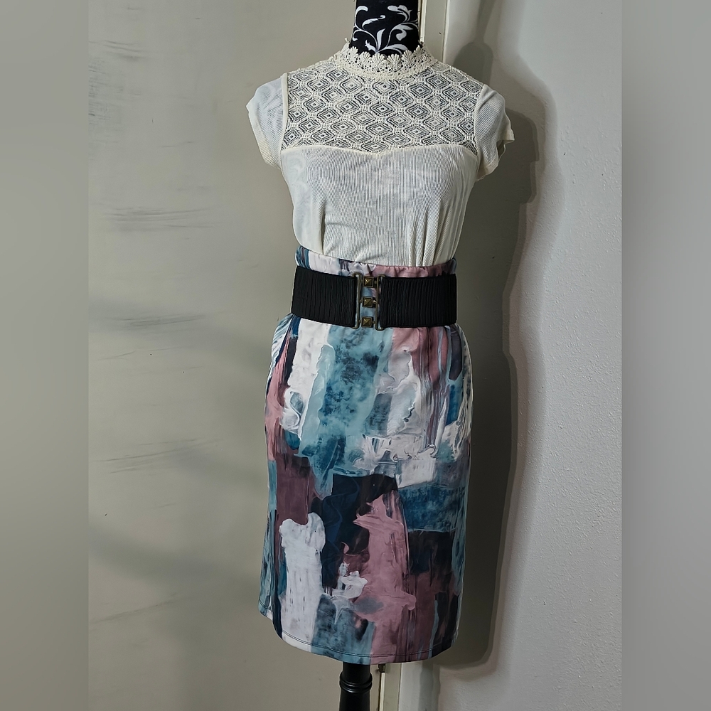 Mossimo Supply Co. Multicolor Abstract Pencil Skirt